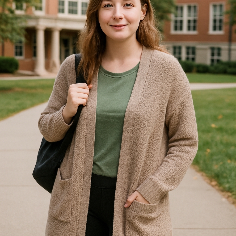 Women's‎ Tan Sweater Cardigan